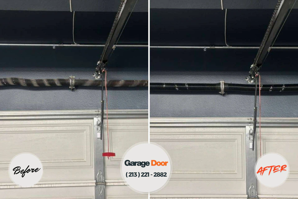 Before and after: garage door repair Del Rey Oaks, CA